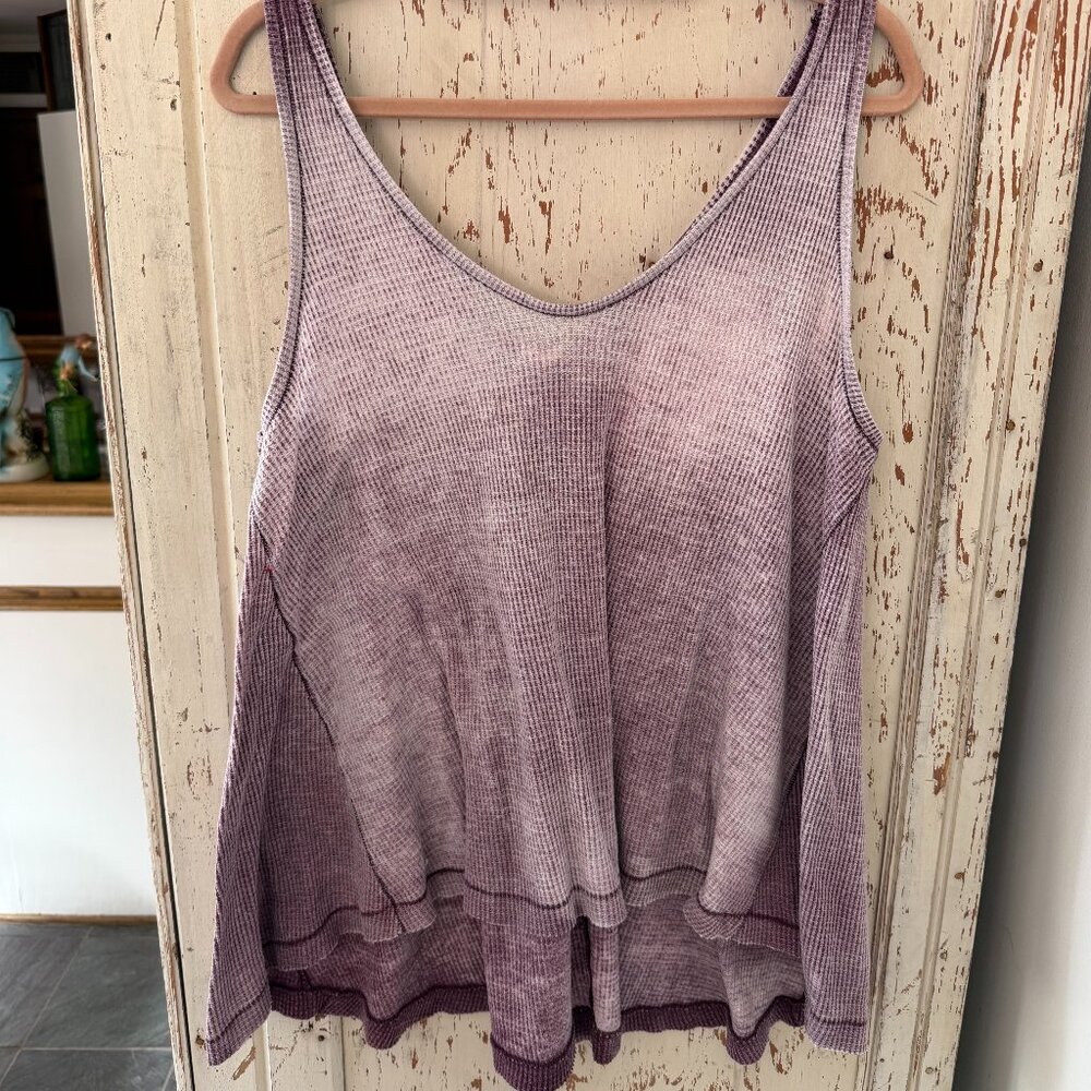 WE THE FREE KITTEN DISTRESSED THERMAL TANK TOP - Picture 4 of 5